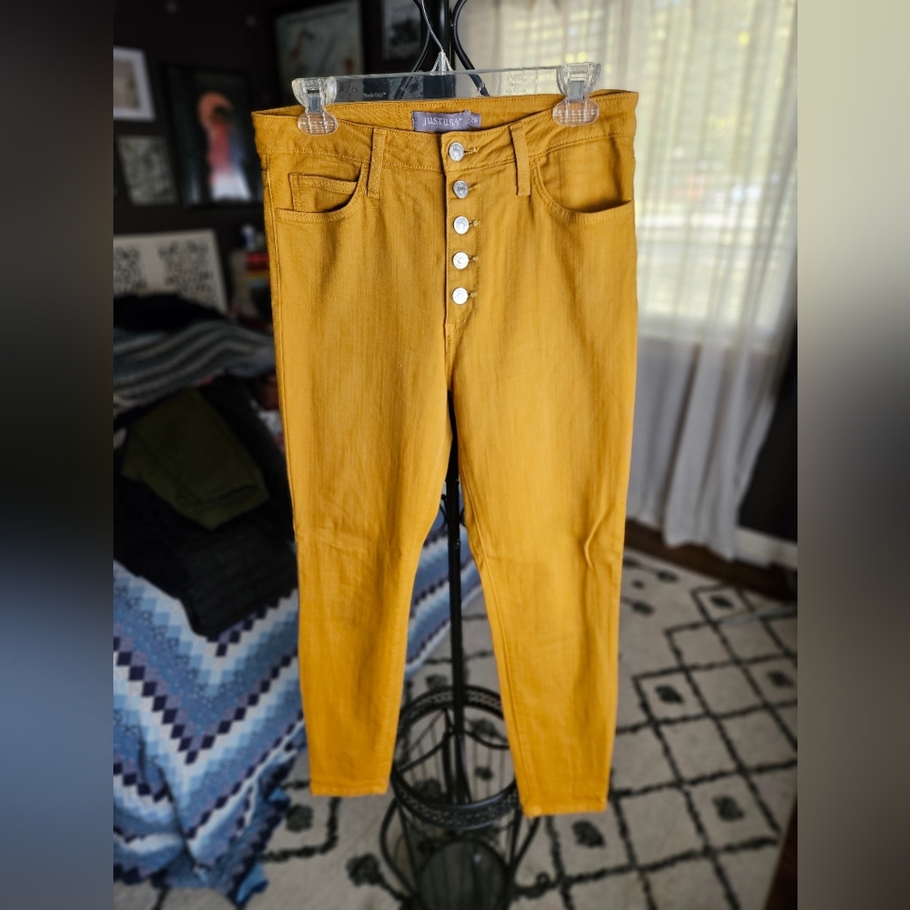 Just USA Mustard Button-Fly Jeans